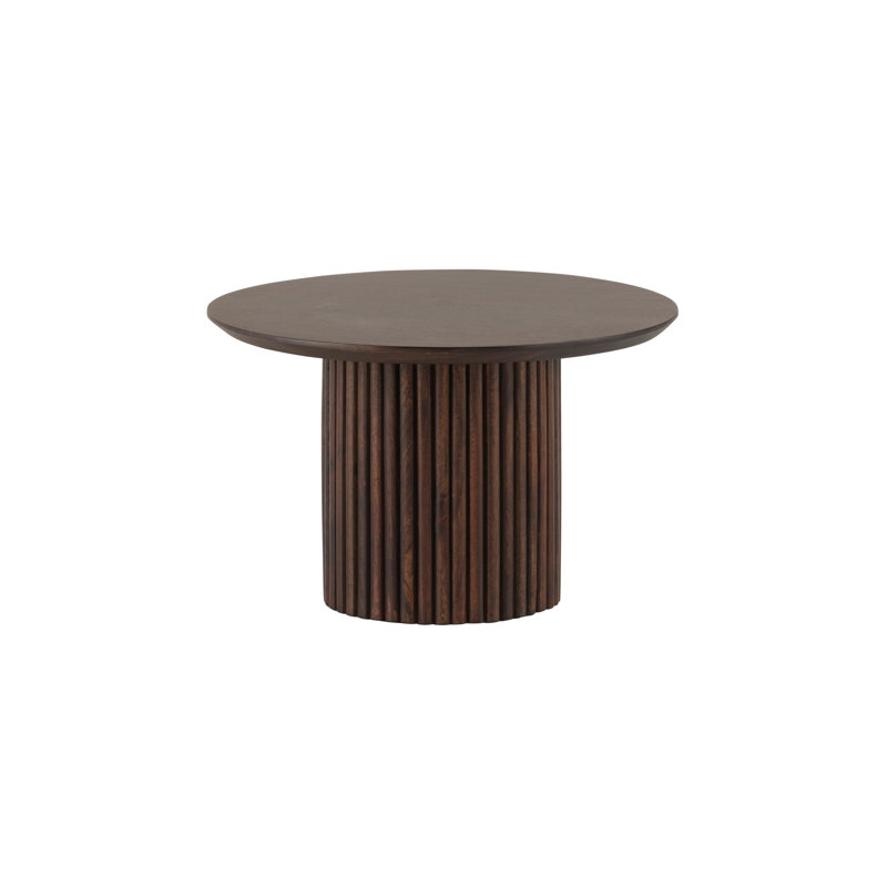 Pautah Solid Wood Pedestal Coffee Table, Dark Walnut, 45cm H x 60cm W x 60cm D