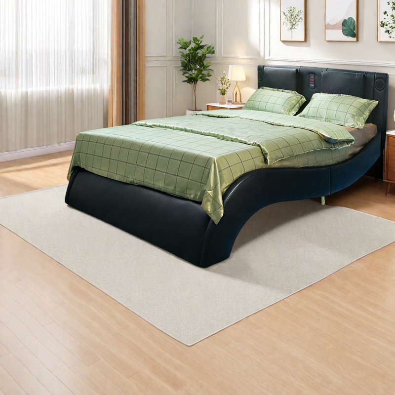 Lit très grand moderne en similicuir avec Bluetooth, massage, DEL