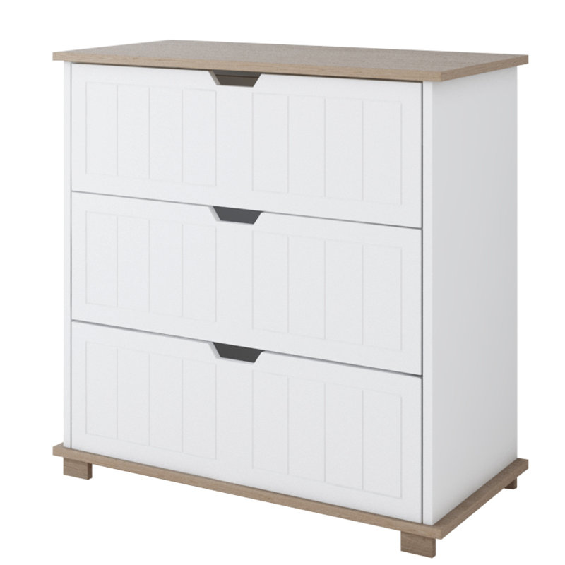 Katz Kids 3 - Drawer Chest, Light Brown/White