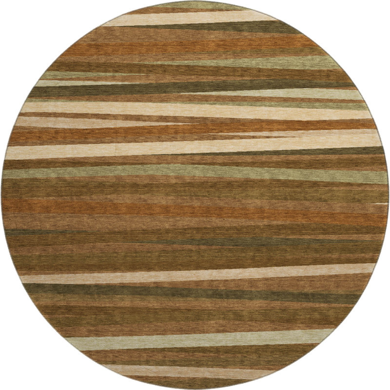 Premium Machine Washable Naglee AMF997 Stripes Rug, Round 8'