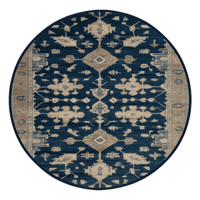 Machine Washable Overdyed Blue Area Rug