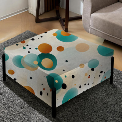 Motif bohémien à pois - Grand repose-pieds carré à pois