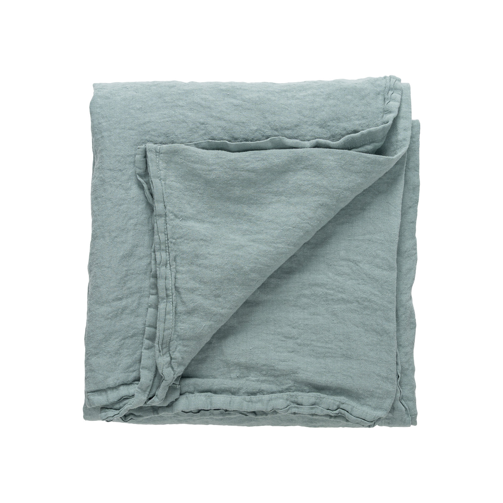 Maria Linen Tablecloth, Mint Blue, 55.13" Square