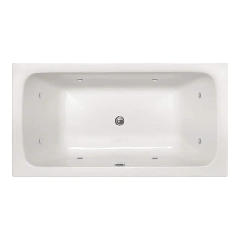 Danube 72'' x 36'' Whirlpool Solid Surface Bathtub, Matte White, Polished Brass