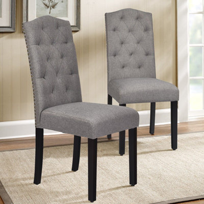 52 cm H Upholstered Linen Dining Chair