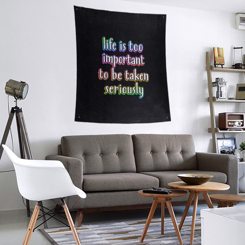 Tapisserie tableau noir en polyester et levity quoted, H 80 po x l 68 po, Arc-en-ciel