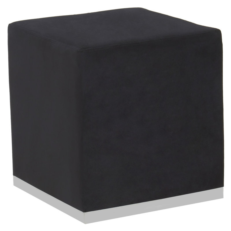 Naropa Stainless Steel Accent Stool, Silver, Black