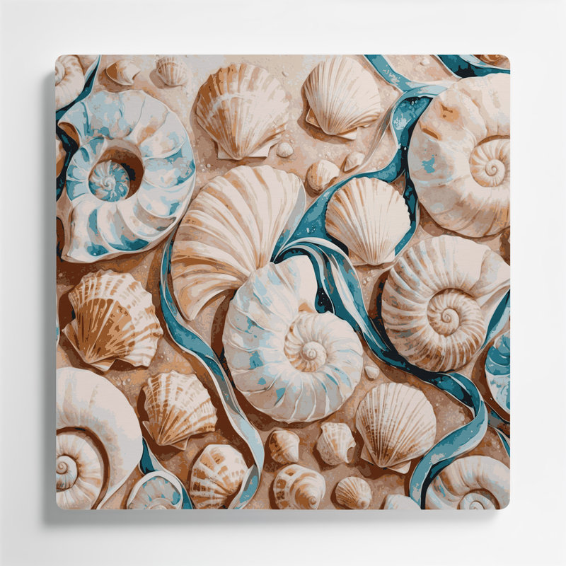 Art mural en métal Coastal Shell, H 16 po x l 16 po