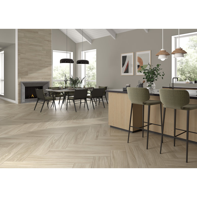 Carrelage de sol et mural en porcelaine mate imitation bois Brenwick Hinoki 10 po x 40 po, Hinoki