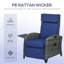 Fauteuil inclinable d'extérieur avec dossier réglable, coussin, bleu-1676552256