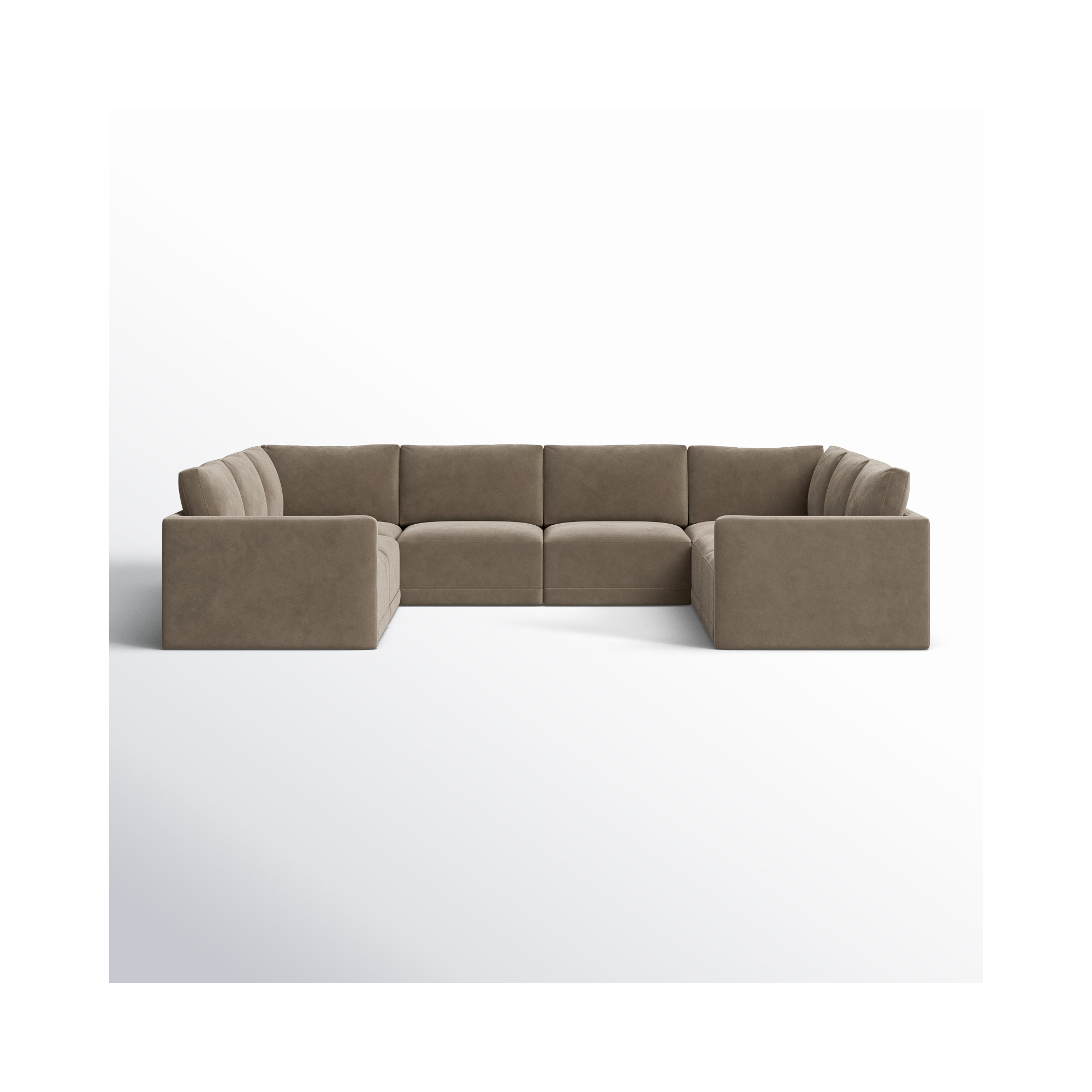 Deirdre Modular Upholstered U-Sectional, Taupe