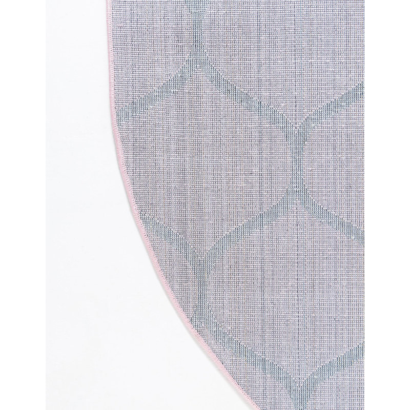 Llanet Geometric Area Rug, Oval 3'1" x 5'3", Pink