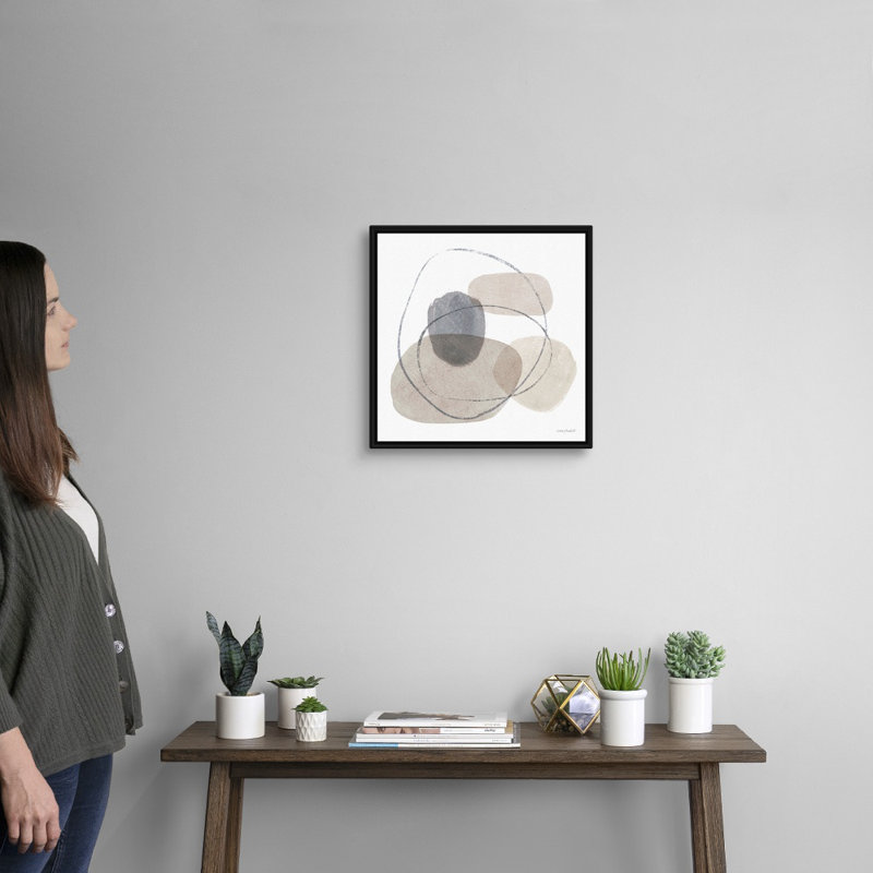 « Think Neutral 07 » par Lisa audit, reproduction d’art sur toile, H 18 po x l 18 po x P 1,75 po, Cadre noir
