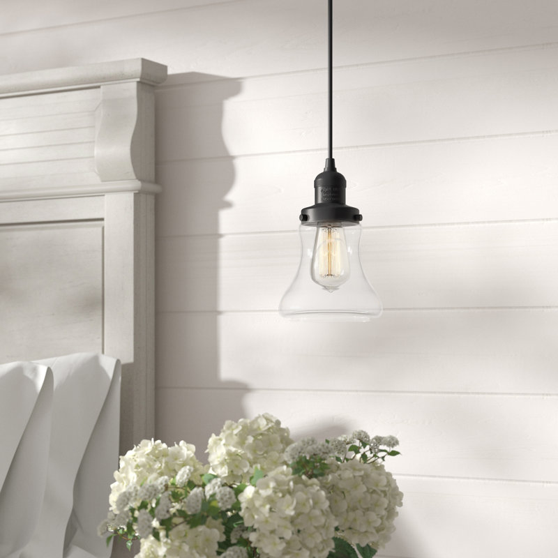 Vittorio 1 - Light Single Pendant, Matte Black, Clear, 129.38" H x 6.13" W x 6.13" D