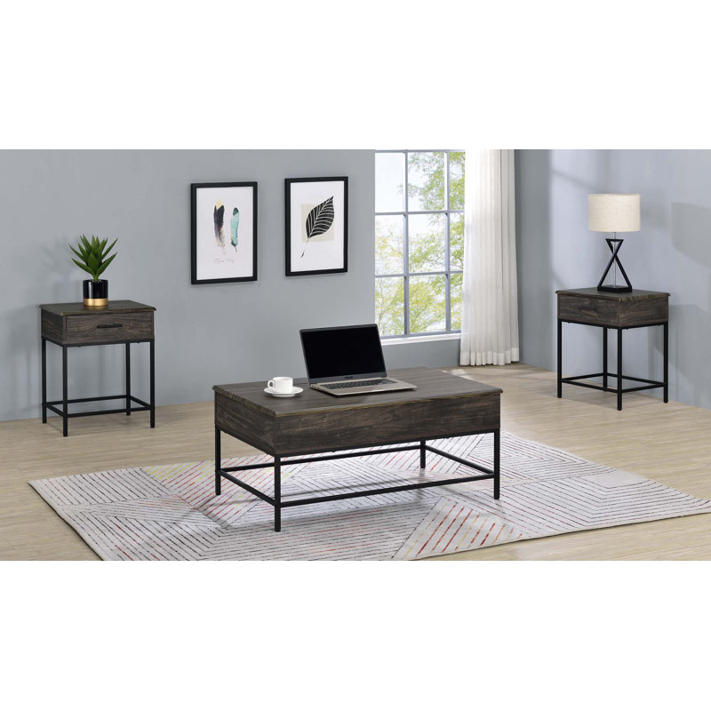Ensemble de 3 tables basses et tables de bout Cliff