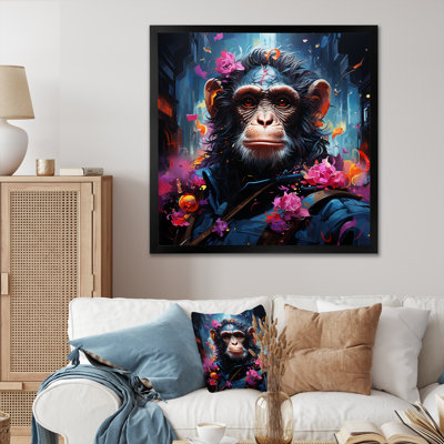 Floral, singe, art mural singe