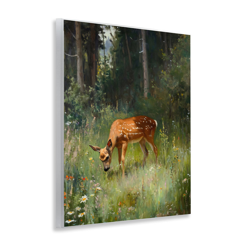 «Grazing Deer at Forest Glen», plaque murale par Franklyn Gregory