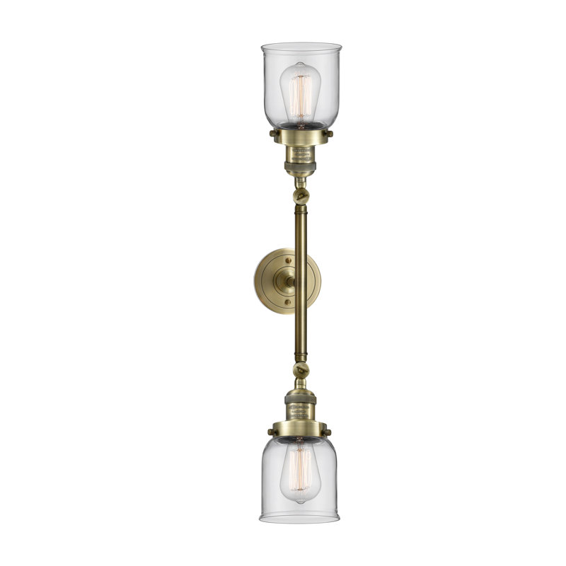ClipperCove 2 - Light Dimmable Vanity Light, 60 Watt Vintage Incandescent Bulb, Clear, Antique Brass
