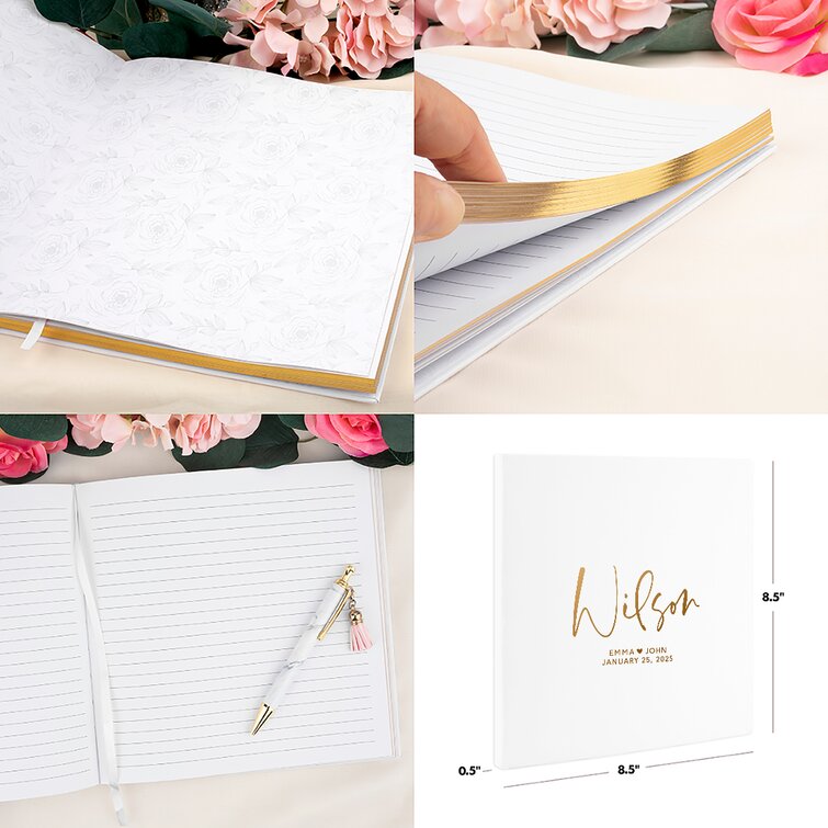 Wedding Guest Book With Pen-Polaroid Guest Book With 32 Pages- Sign In Book  For Wedding Reception- Wedding Book Planner-Wedding Signature Photo Guest