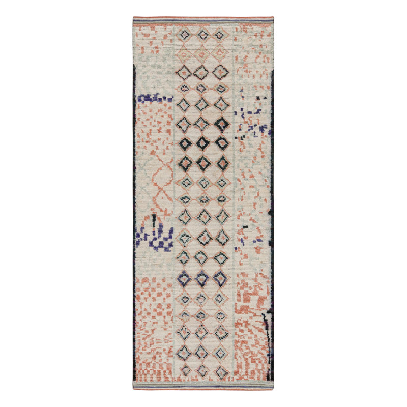 Moroccan Hand Knotted Area Rug, Runner 3' x 12'