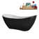 71" Streamline Soaking Freestanding Tub and Tray With Internal Drain