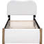 Lit plateforme avec lit gigogne simple - revêtement en bois massif rembourré, expérience de sommeil relaxant-121015506-121015504