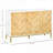 Sideboards Buffet Cabinet, Modern Natural Wood 3-Door with Chevron, Adjustable Shelves | MDF+Steel