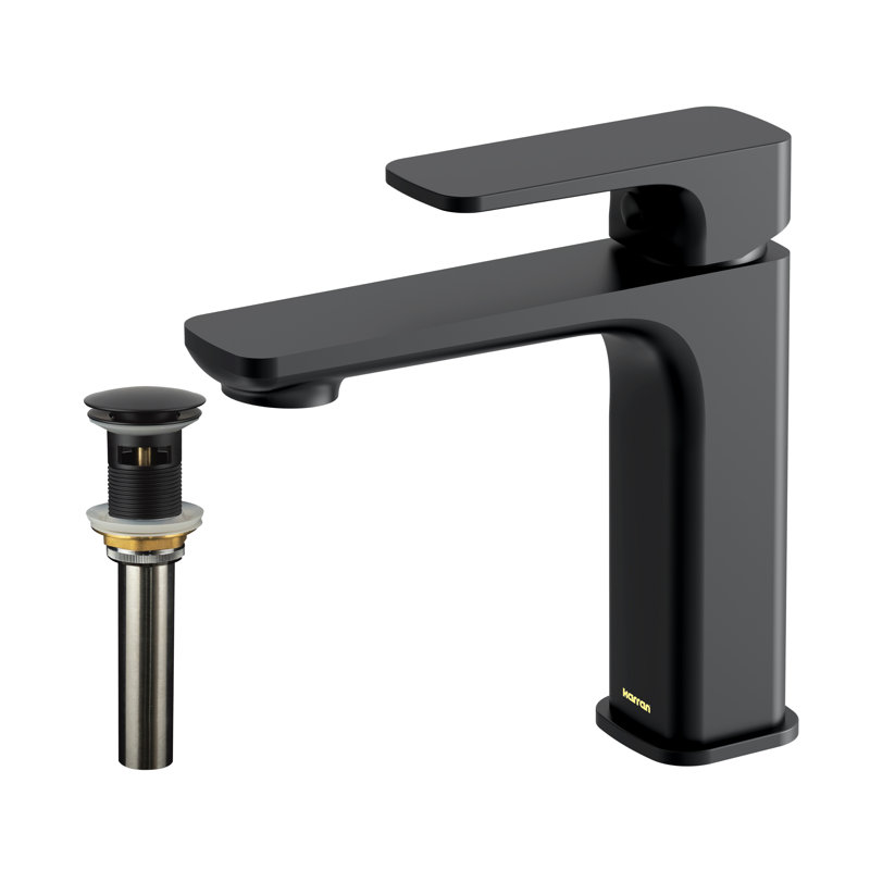 Venda Single-handle Bathroom Faucet with Drain Assembly, Matte Black