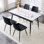 Ensemble de table de salle à manger en pierre frittée extensible de 55 à 79 po avec rallonge cachée et pieds en métal