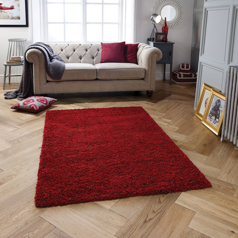Allman Solid Colour Shag Area Rug, Rectangle 60 x 120cm