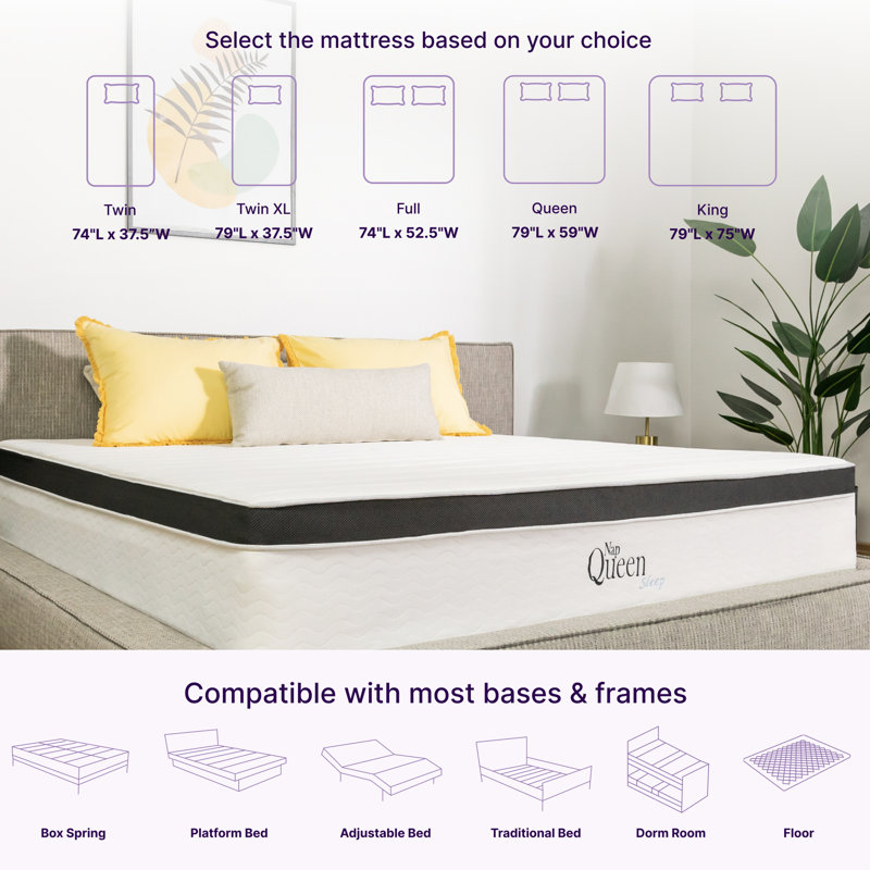 Nap Queen Maxima, Hybrid of Cooling Gel Infused Memory Foam and Coils Mattress