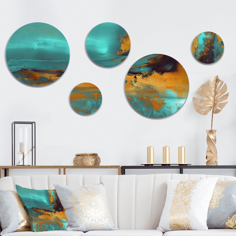 Teal Balance II - Abstract Metal Wall Décor