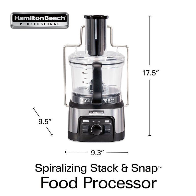 Hamilton Beach® Professional Spiralizing Stack & Snap Food Processor 12 Cup Capacity