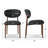 Mid-Century Modern Upholstered Dining Chairs with Wood-Grain Metal Legs-492494397
