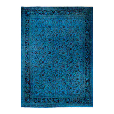 Yonic One-of-a-Kind 10' X 14' New Age Wool Area Rug Blue