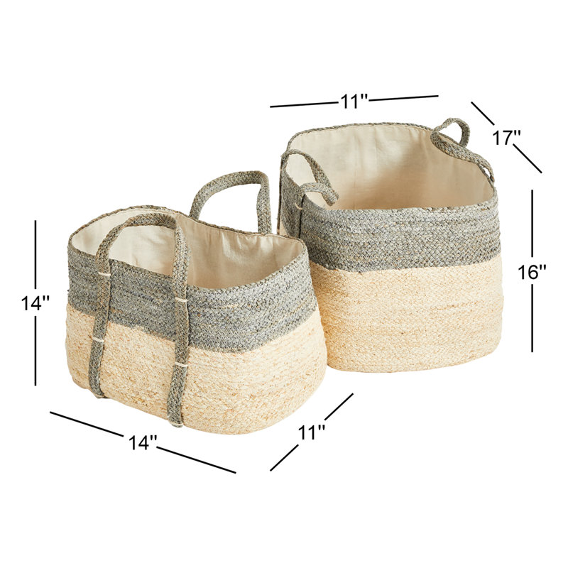 Jumelle Handmade Seagrass Decorative Basket Set