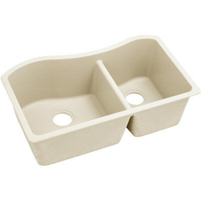 Évier de cuisine à double cuve encastrable L 33 po x l 20 po Quartz Luxe