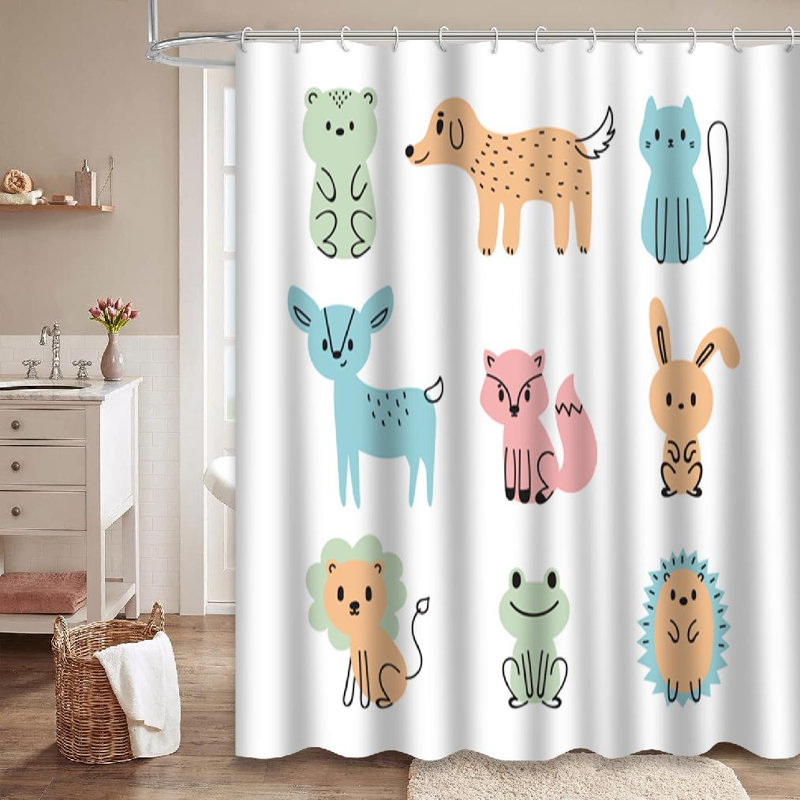 Joli rideau de douche avec 12 crochets, L 72 po x l 72 po
