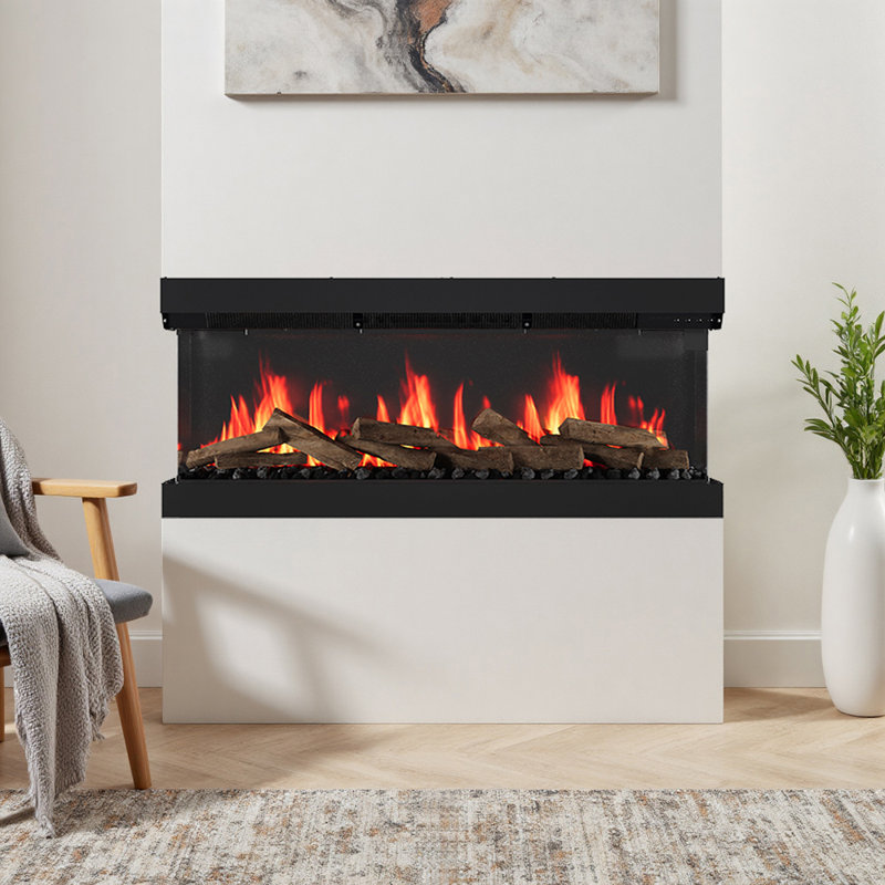 Symple Stuff 150cm W Black Electric Fireplace with 5120 BTU