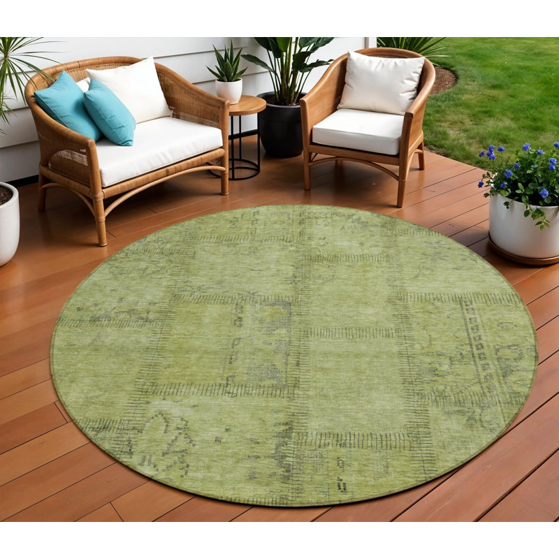 Tapis intérieur lavable rond 8 pi HomeRoots