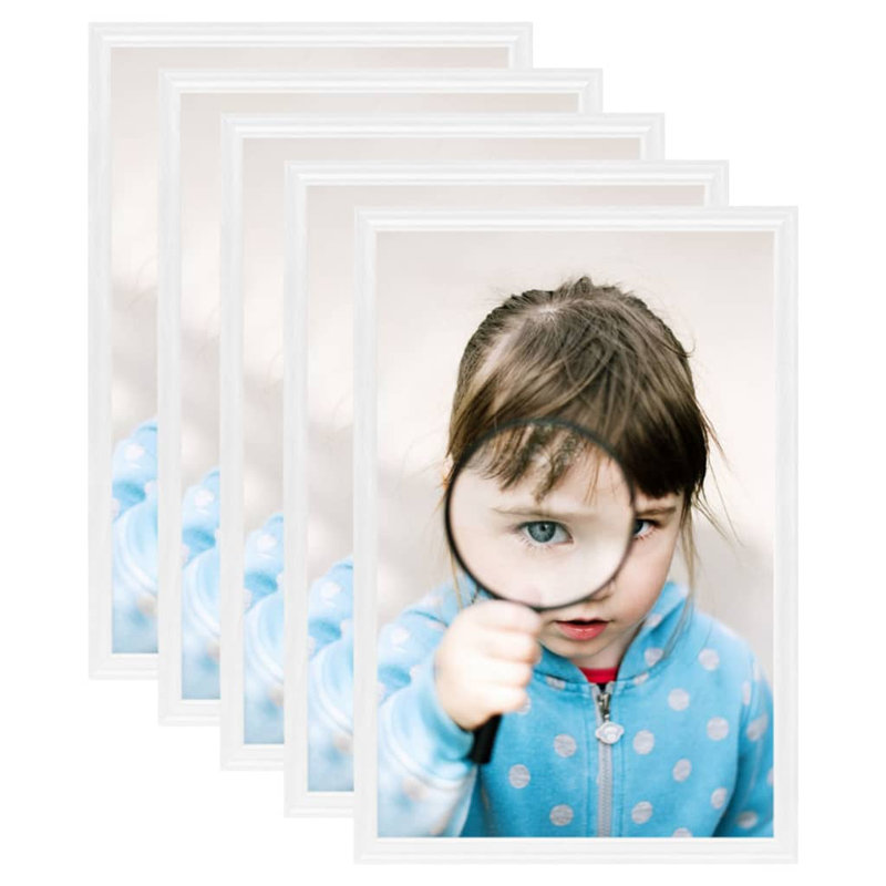 Braniah White Single Picture Frame - Frames Included: 5, 21 x 29.7 cm, White, 5