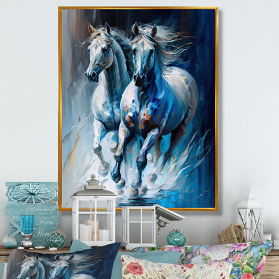 Two Horses Running II - Horse Canvas Print Wall Art
