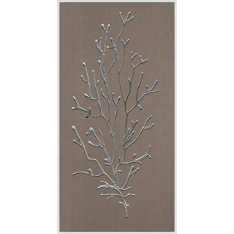 Pewter Coral Icon 1 - Impression sur cadre flottant sur toile apprêtée