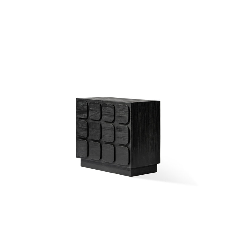 Natalyah Solid Wood Rectangle Accent Cabinet, Black