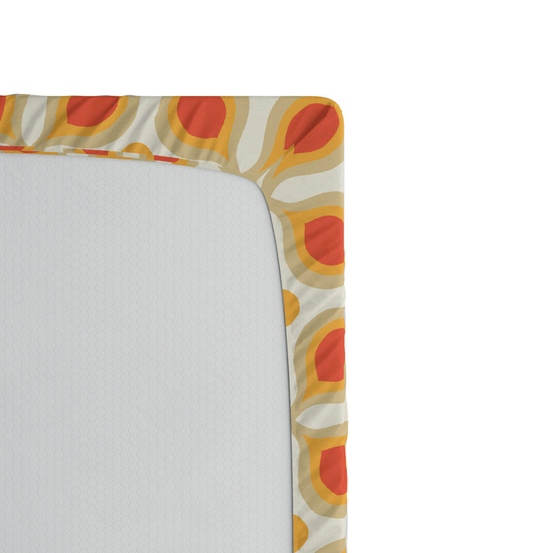Drap-housse, Double, Géométrique jaune / orange 7