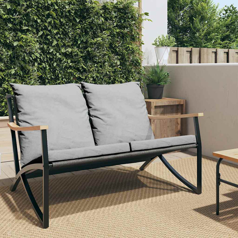 Banc de patio en acier noir 47,2 po Latitude Run®