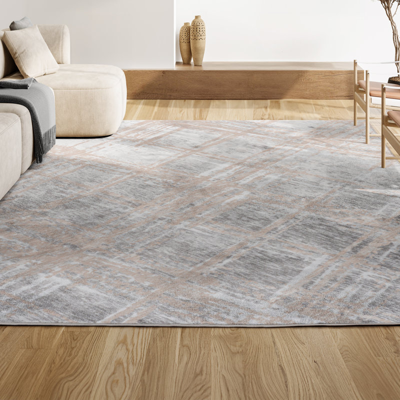 Tapis beige / gris Slant, Rectangle 7 pi 9 po x 10 pi