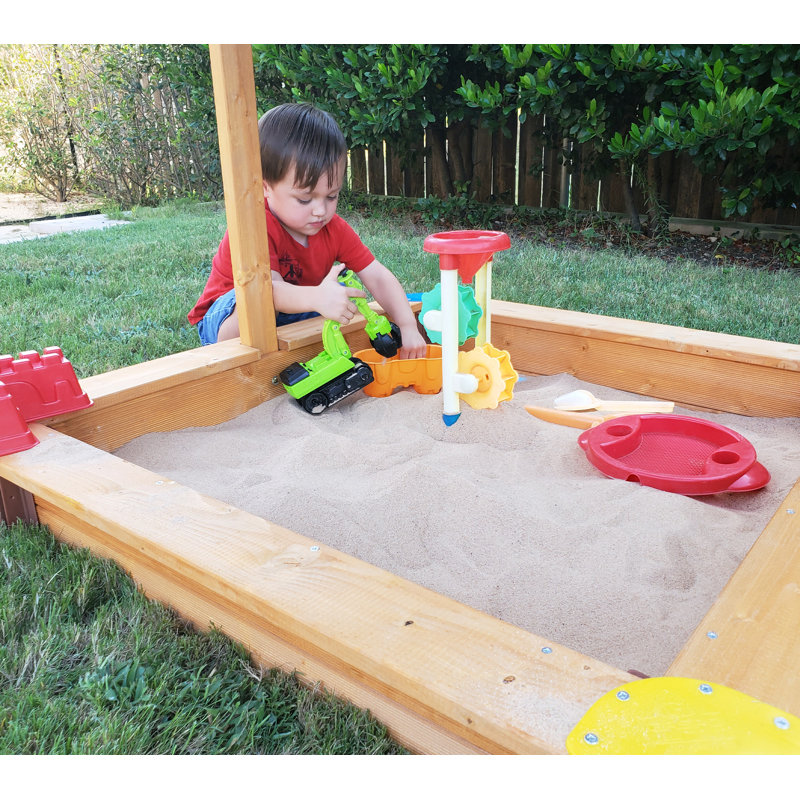 Exaco x Solid Wood Sandbox with Cover