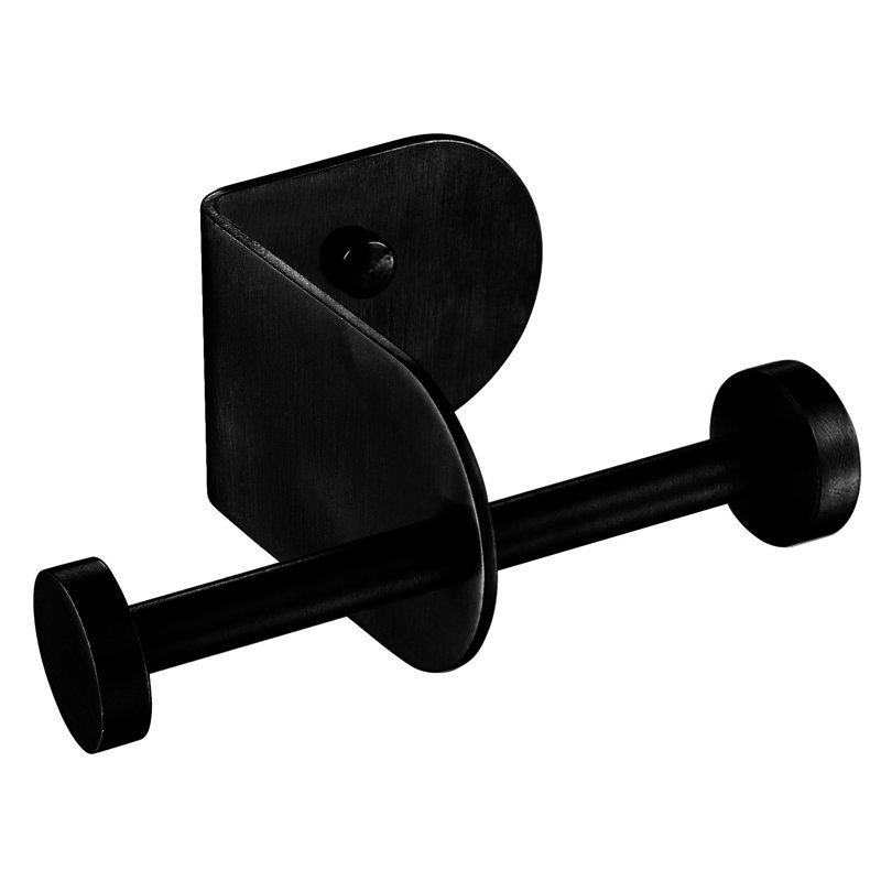 Double Wall Mounted Robe Hook, Matte Black