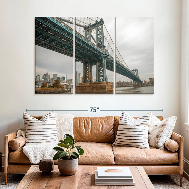 Lilie couvert Manhattan Bridge NY, H 42 po x l 65 po